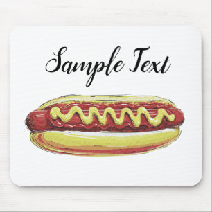 TAPIS DE SOURIS CONCEPTION VECTORIELLE DE NOURRITURE HOTDOG