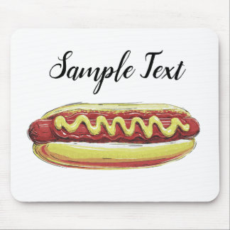 TAPIS DE SOURIS CONCEPTION VECTORIELLE DE NOURRITURE HOTDOG