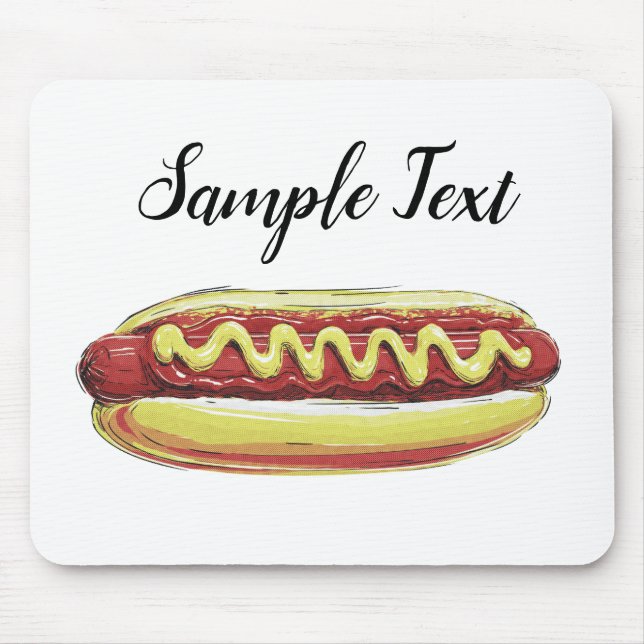 TAPIS DE SOURIS CONCEPTION VECTORIELLE DE NOURRITURE HOTDOG (Devant)