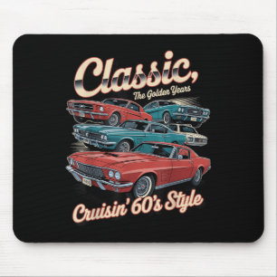 Tapis De Souris Conception vintage De Voiture Clic Voiture 60s Pou