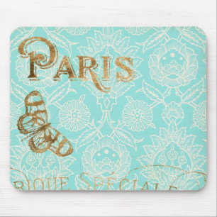 Tapis De Souris Conception vintage d'or de Paris