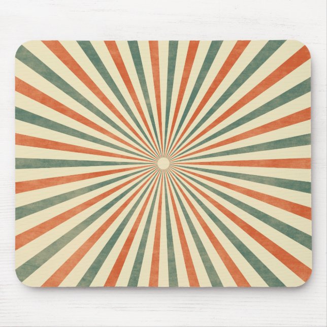 Tapis De Souris Conception Vintage rétro Sunburst (Devant)