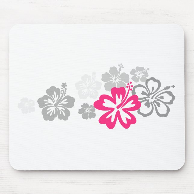 Tapis De Souris Conceptions grises et roses de ketmie (Devant)
