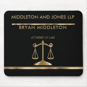 Tapis De Souris Concepts de firmes de droit noir et or