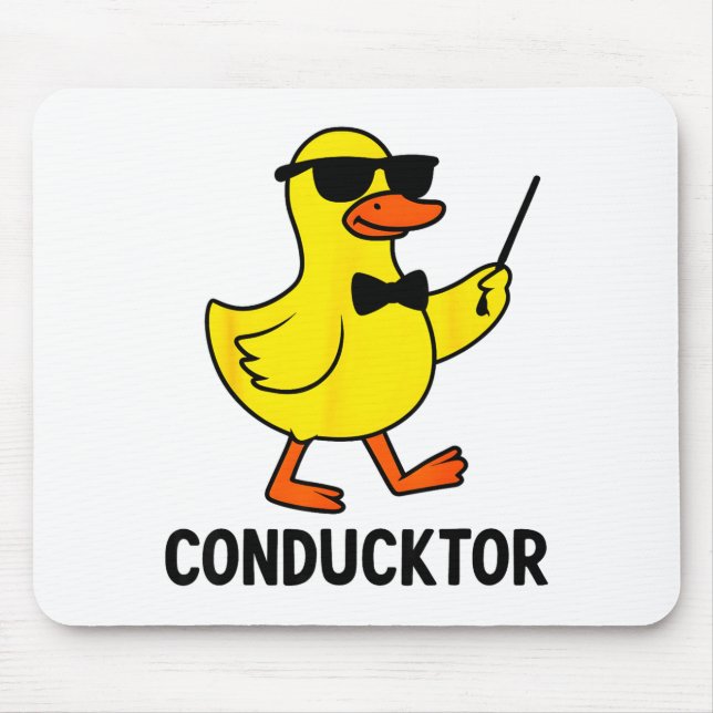 Tapis De Souris Conducktor Funny Duck Music Pun Orchestra Design  (Devant)