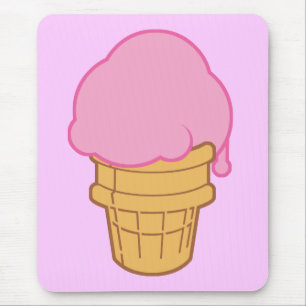 Tapis De Souris Cône de glace rose