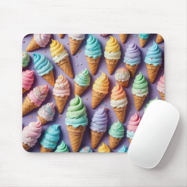 Tapis De Souris Cones de crème glacée Abstraits (Avec souris)