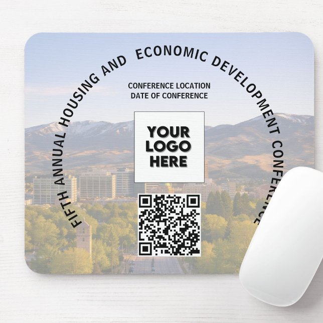 Tapis De Souris Conférence F+Business Remplacer le code QR du logo (Créateur téléchargé)