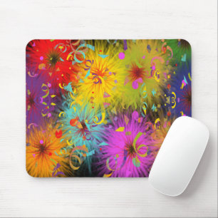 Tapis De Souris Confettis brouillés colorés de fête de floc et 