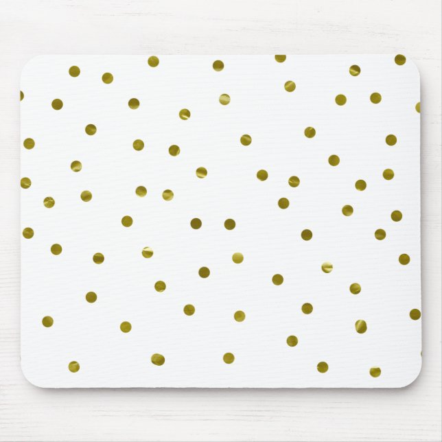 Tapis De Souris Confettis dorés Faux papier métallisé Moderne Chic (Devant)