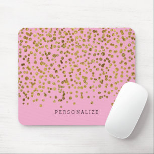 Tapis De Souris Confettis Glam Or et Rose