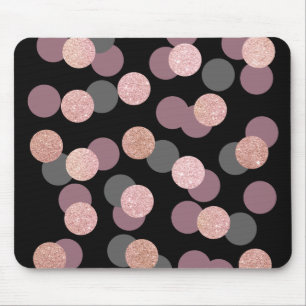 Tapis De Souris confettis roses élégants de rose en pastel de