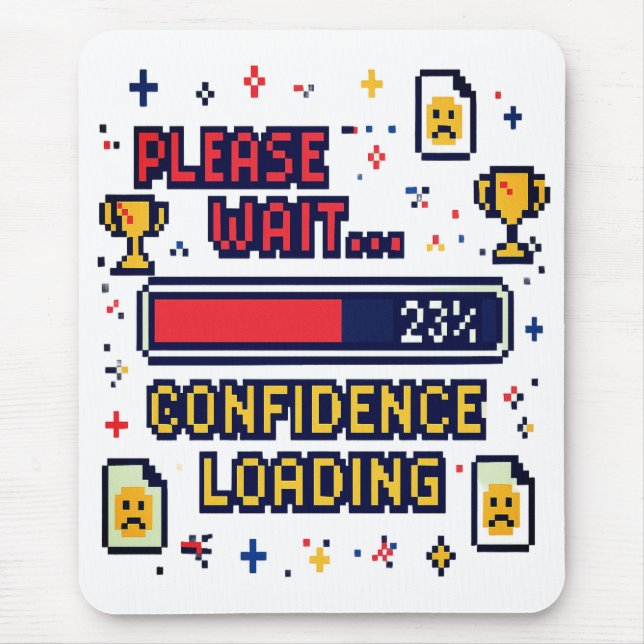 Tapis De Souris Confiance Chargement Drôle Pixel Art Tee (Devant)