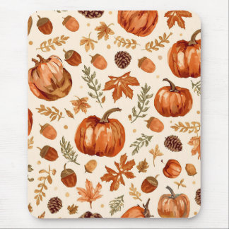 Tapis de souris confortable Citrouilles et glands