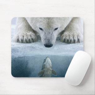 Tapis De Souris Confrontation entre ours polaire et poisson 