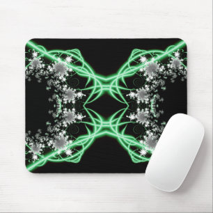 Tapis De Souris Confusion   Art fractal vert et blanc