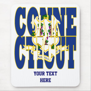 Tapis De Souris Connecticut state flag text