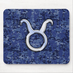 Tapis De Souris Connexion Taurus au camouflage numérique bleu mari