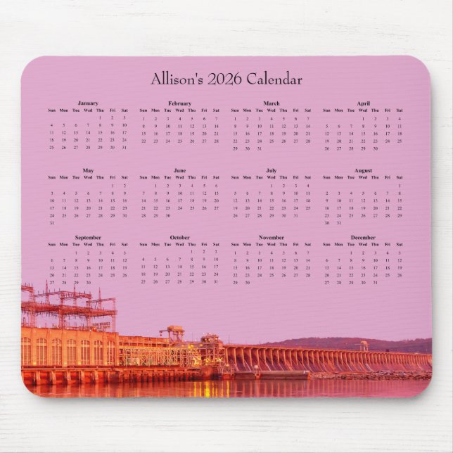 Tapis De Souris Conowingo Dam at Sunrise – 2026 Calendar (Devant)