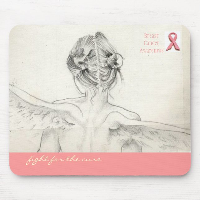 Tapis De Souris Conscience de cancer du sein "combat souris pour (Devant)