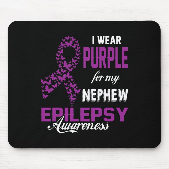 Tapis De Souris Conscience de l'épilepsie Je porte le violet pour  (Devant)