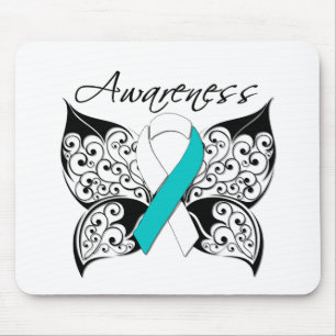 Tapis De Souris Conscience de papillon de tatouage - cancer du col