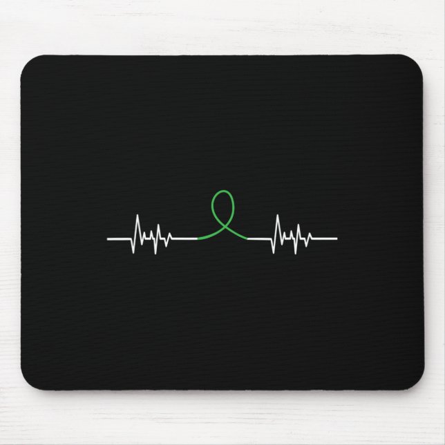 Tapis De Souris Conscience Ruban Vert - Sensibilisation à la santé (Devant)