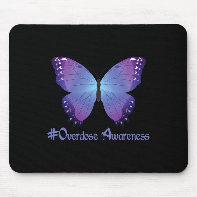 Tapis De Souris Conscientisation Papillon Violet Récupération de l (Devant)
