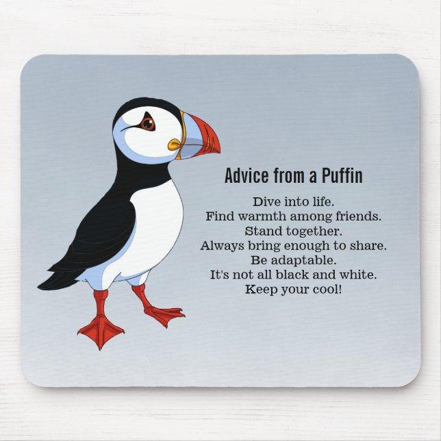 Tapis De Souris Conseil d'un design Puffin (Devant)