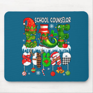 Tapis De Souris Conseiller Scolaire Elfe Équipe Noël Chapeau D'Elf