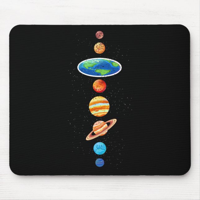 Tapis De Souris Conspiration Terre Plate - Planètes Système Solair (Devant)