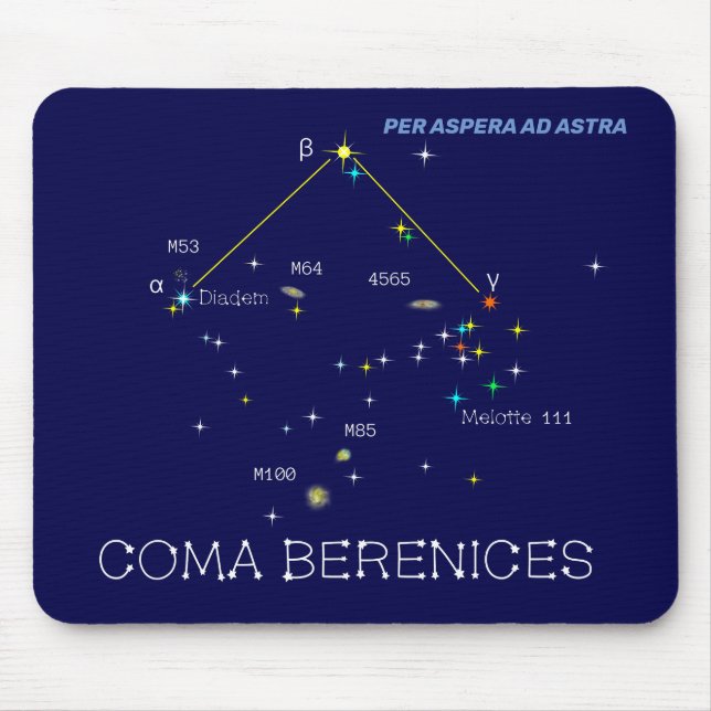 Tapis De Souris Constellation Coma Berenices de l'hémisphère Nord (Devant)