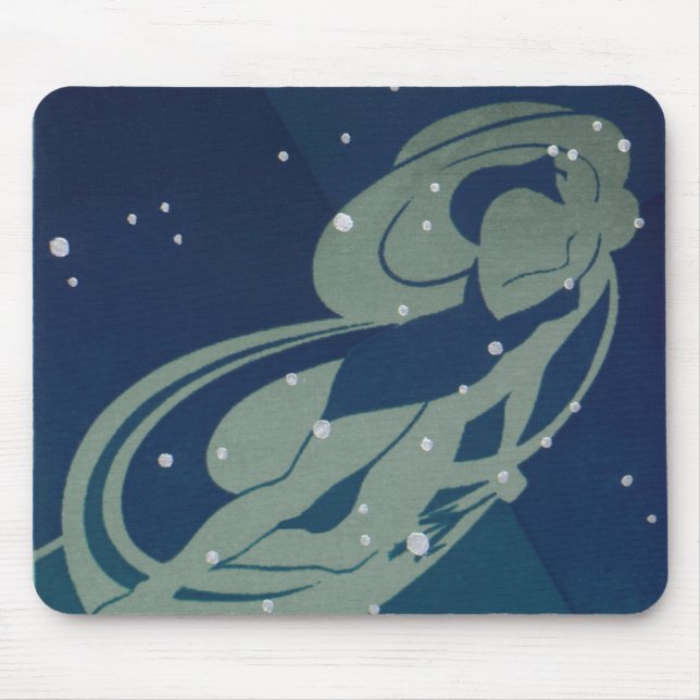 Tapis De Souris Constellation de la Vierge Zodiaque Astrologie Vin (Devant)
