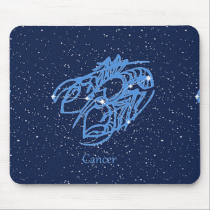 Tapis De Souris Constellation du cancer et signe zodiaque avec éto