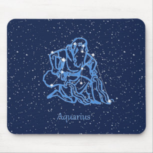 Tapis De Souris Constellation du Verseau et signe du zodiaque avec