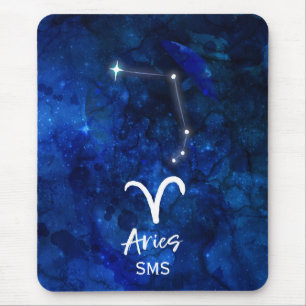 Tapis De Souris Constellation du zodiaque Bélier Monogramme Galaxi