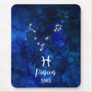 Tapis De Souris Constellation du zodiaque Poissons Monogramme Gala