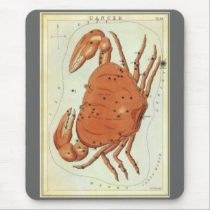 Tapis De Souris Constellation Vintage du crabe cancéreux, miroir d