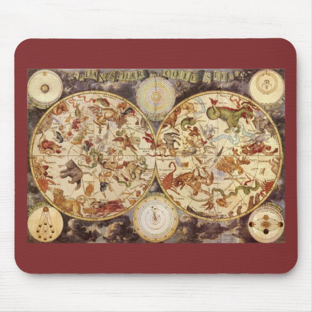 Tapis De Souris Constellations, Astronomie Vintage, Frederik de Wi (Devant)