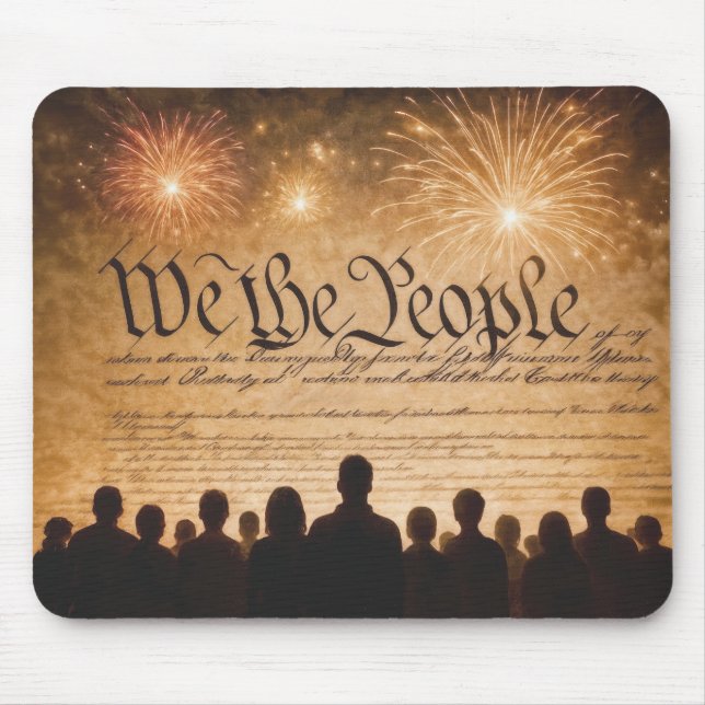 Tapis De Souris Constitution des États-Unis avec feux d'artifice (Devant)