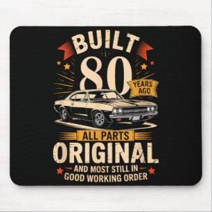 Tapis De Souris Construit il y a 80 ans - Cadeau d'anniversaire dr