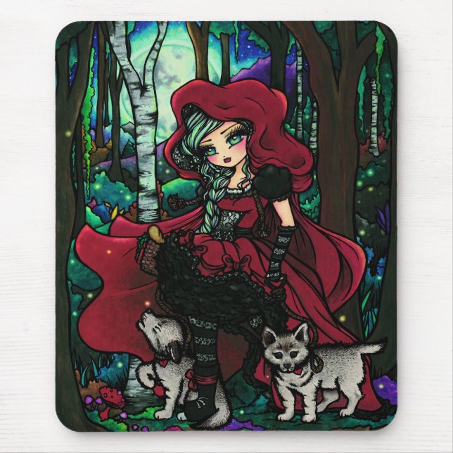 Tapis De Souris Conte de fées rouge Mousepad de capuchon (Devant)