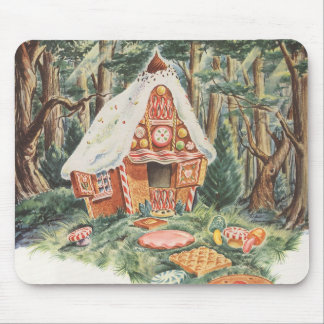 Tapis De Souris Conte de fées vintage, Maison en bonbons de Hansel