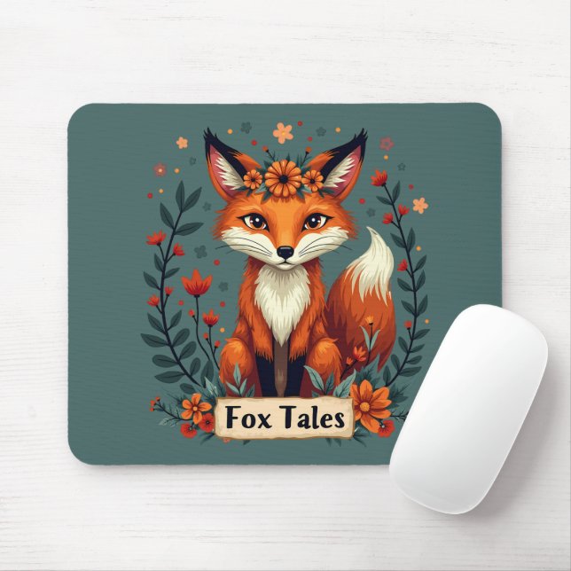 Tapis De Souris Contes de Renard Boho Faune Animale (Avec souris)