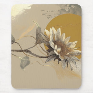 Tapis De Souris Contour de tournesol minimaliste neutre