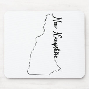 Tapis De Souris Contour d'état du New Hampshire avec le manuscrit