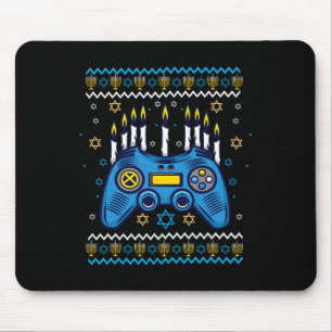 Tapis De Souris Contrôleur de jeu Hanoukka Menorah bougies juives