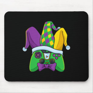 Tapis De Souris Contrôleur de jeu vidéo Mardi Gras Jester Casquett