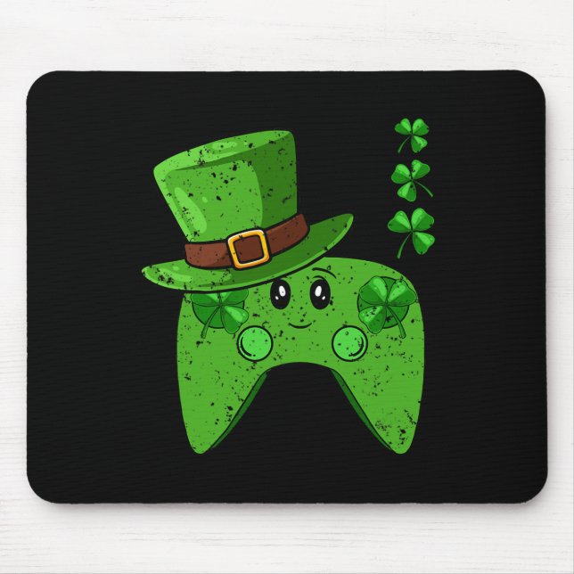 Tapis De Souris Contrôleur Shamrock Jour de la Saint Patrick jeu G (Devant)