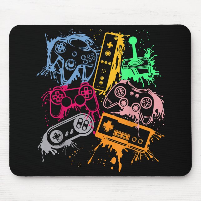 Tapis De Souris Contrôleurs de console de jeu vidéo Retro 80's 90' (Devant)